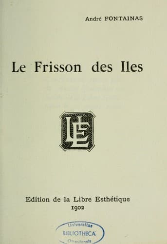 Tapa de Le frisson des iles