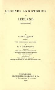 Tapa de Legends and stories of Ireland (second series)