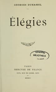Tapa de Élegies
