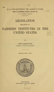 Tapa de Legislation relating to farmers' institutes in the United States