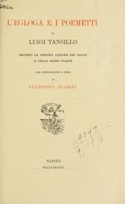 Tapa de L'egloga e i Poemetti