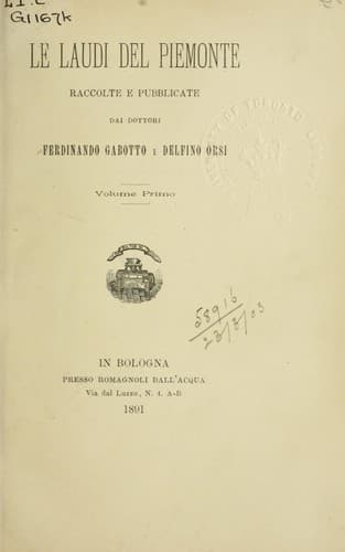 Tapa de Le laudi del Piemonte