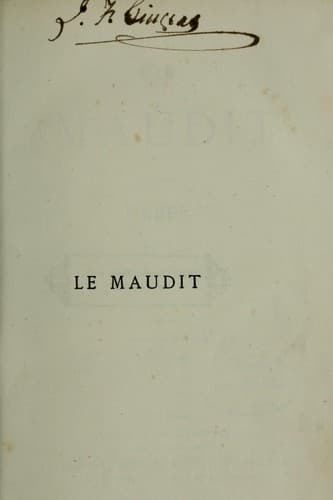 Tapa de Le maudit