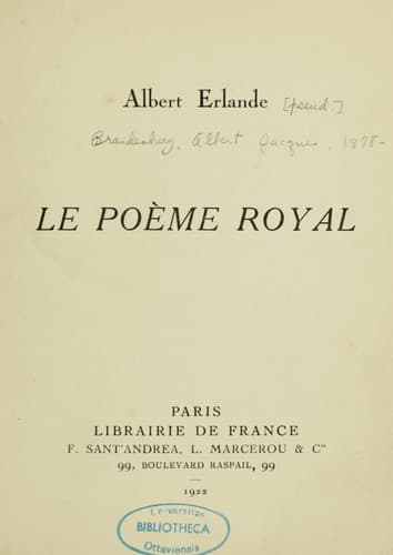 Tapa de Le poème royal