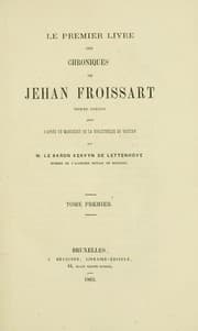 Tapa de Le premier livre des chroniques de Jehan Froissart