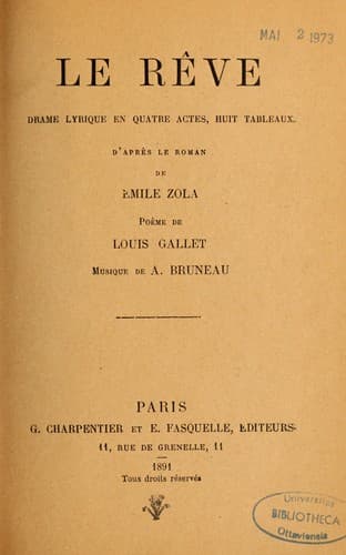 Tapa de Le Rêve