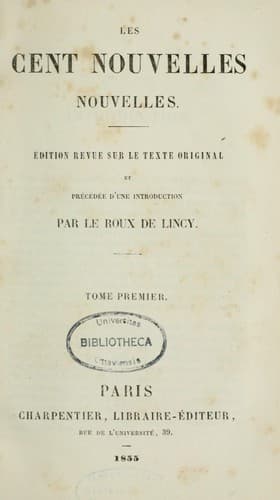 Tapa de Les Cent nouvelles nouvelles