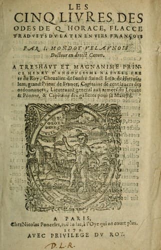 Tapa de Les cinq livres des Odes