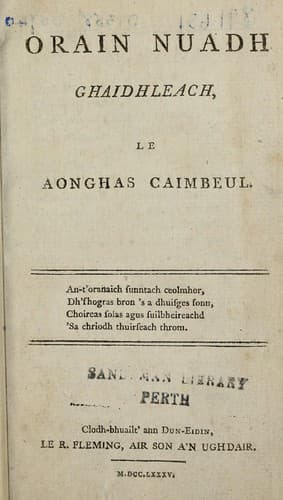 Tapa de Orain nuadh Ghaidhleach