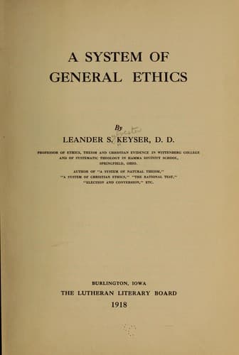 Tapa de A system of general ethics