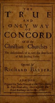 Tapa de The true and only way of concord of all the Christian churches ...