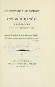 Tapa de Le sculture e le pitture di Antonio Canova pubblicate fino a quest' anno 1795