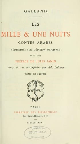 Tapa de Les Mille & une nuits