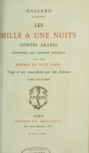 Tapa de Les Mille & une nuits