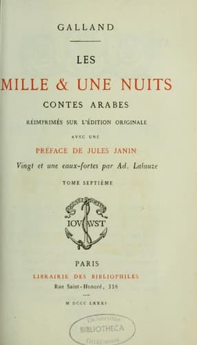 Tapa de Les Mille & une nuits