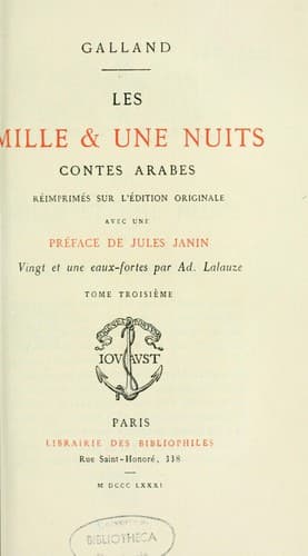 Tapa de Les Mille & une nuits