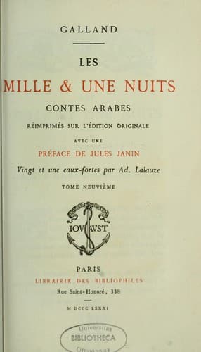 Tapa de Les Mille & une nuits