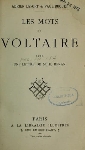 Tapa de Les mots de Voltaire