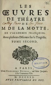 Tapa de Les Oeuvres de théâtre de M. de La Motte, avec plusieurs discours sur la tragédie