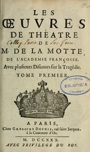 Tapa de Les Oeuvres de théâtre de M. de La Motte, avec plusieurs discours sur la tragédie