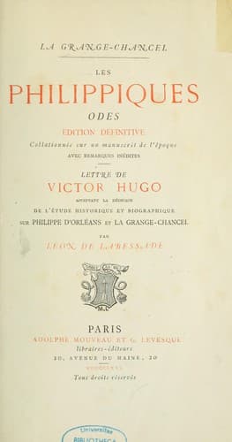 Tapa de Les Philippiques