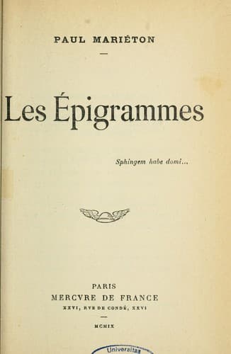 Tapa de Les épigrammes