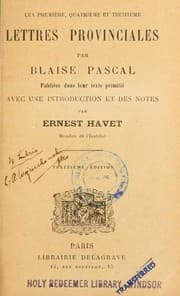 Tapa de Les première, quatrième et treizième lettres provinciales
