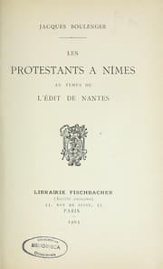 Tapa de Les protestants à Nimes au temps de l'édit de Nantes