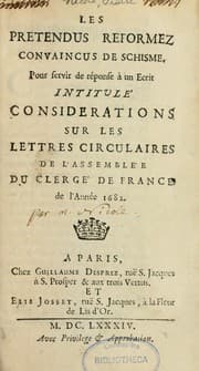 Tapa de Les prétendus réformez convaincus de schisme