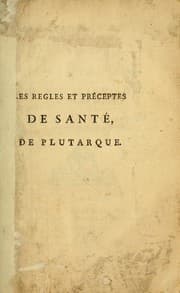 Tapa de Les regles et préceptes de santé, de Plutarque