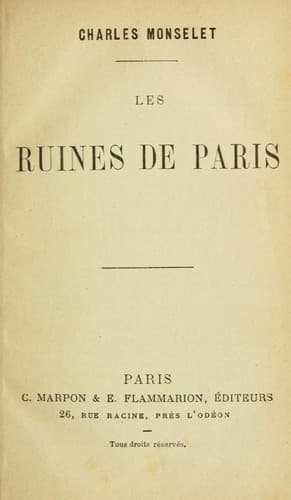 Tapa de Les ruines de Paris