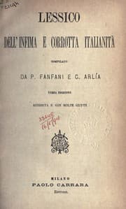 Tapa de Lessico dell' infima e corrotta italianita