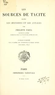 Tapa de Les sources de Tacite dans les Histoires et les Annales