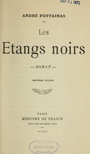 Tapa de Les étangs noirs
