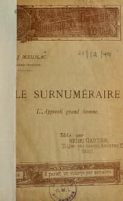 Tapa de Le Surnuméraire. L'apprenti grand homme
