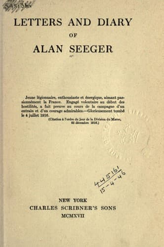 Tapa de Letters and diary