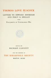 Tapa de Letters to Edward Hookham and Percy B. Shelley