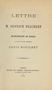 Tapa de Lettre de M. Gustave Flaubert à la municipalité de Rouen au sujet d'un vote concernant Louis Bouilhet