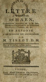 Tapa de Lettre à Monsieur de Haen ... en reponse a ses questions sur l'inoculation