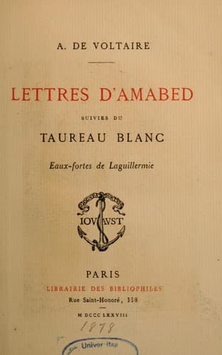Tapa de Lettres d'Amabed