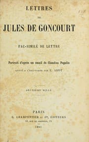 Tapa de Lettres de Jules de Goncourt