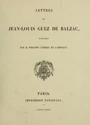Tapa de Lettres de Jean-Louis Guez de Balzac