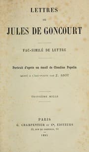 Tapa de Lettres de Jules de Goncourt