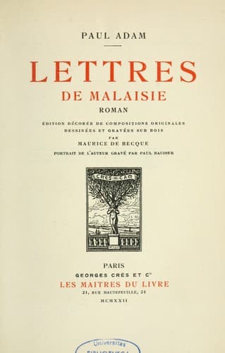 Tapa de Lettres de Malaisie