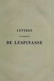 Tapa de Lettres de mademoiselle de Lespinasse