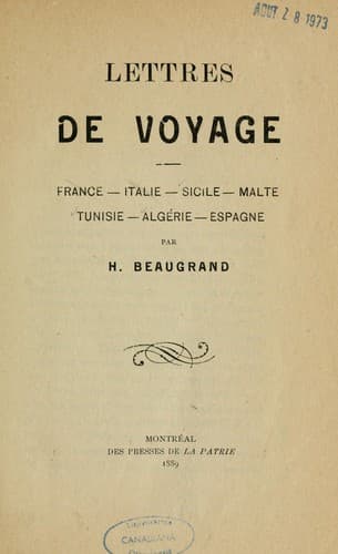 Tapa de Lettres de voyages