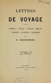Tapa de Lettres de voyages