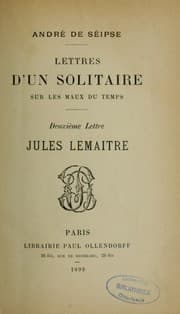 Tapa de Lettres d'un solitaire sur les maux du temps