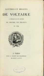 Tapa de Lettres et billets de Voltaire à l'époque de son retour de Prusse en France en 1753