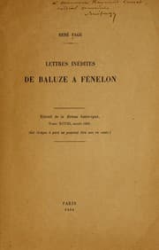 Tapa de Lettres inédites de Baluze à Fénelon
